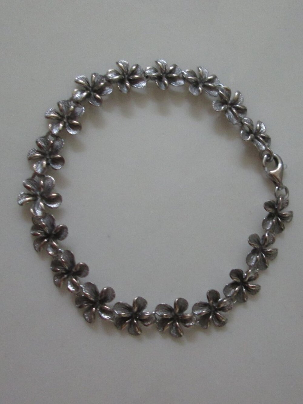Na Hoku 925 sterling silver plumeria bracelet